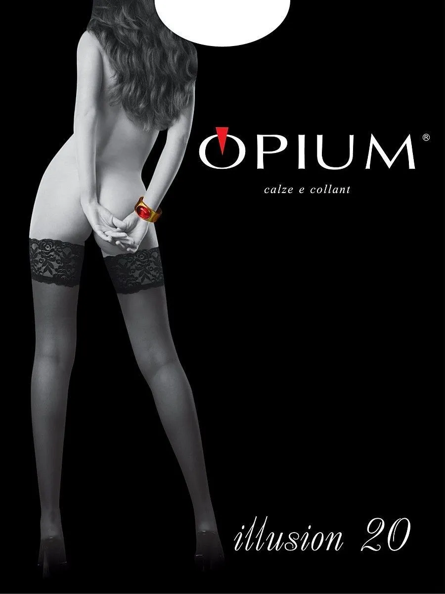 Чулки Opium illusion 20 den черные, размер 2