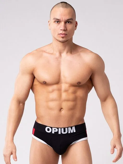 Эротическое трусы мужские слипы opium r137, черные в Краснодаре