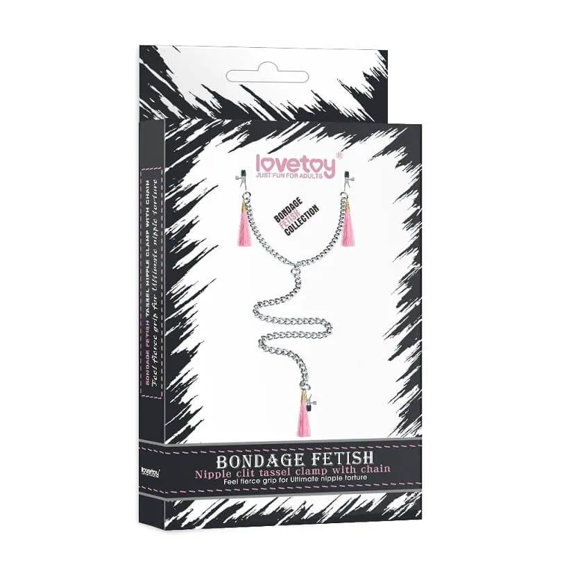 зажимы для сосков и клитора lovetoy tassel clamp, розовые в Краснодаре