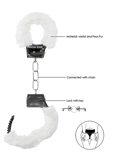 металлические наручники с меховой обивкой beginner's handcuffs furry в Краснодаре