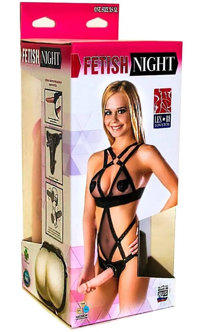 костюм бдсм lovetoy со страпоном, черный в Краснодаре