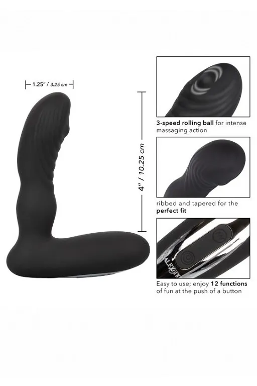 перезаряжаемый силиконовый массажер простаты roller ball probe с функцией "вращающийся шарик" в Краснодаре