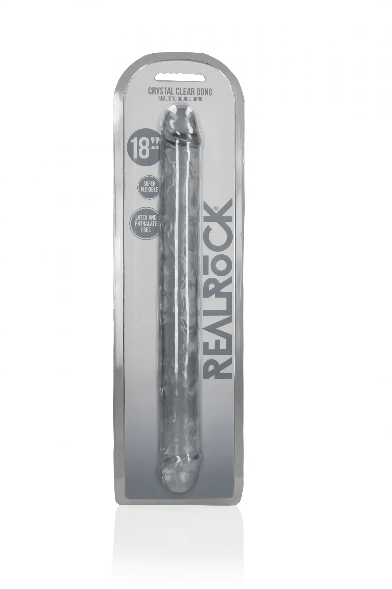 Фаллоимитатор реалистик двусторонний прозрачный - 45 см