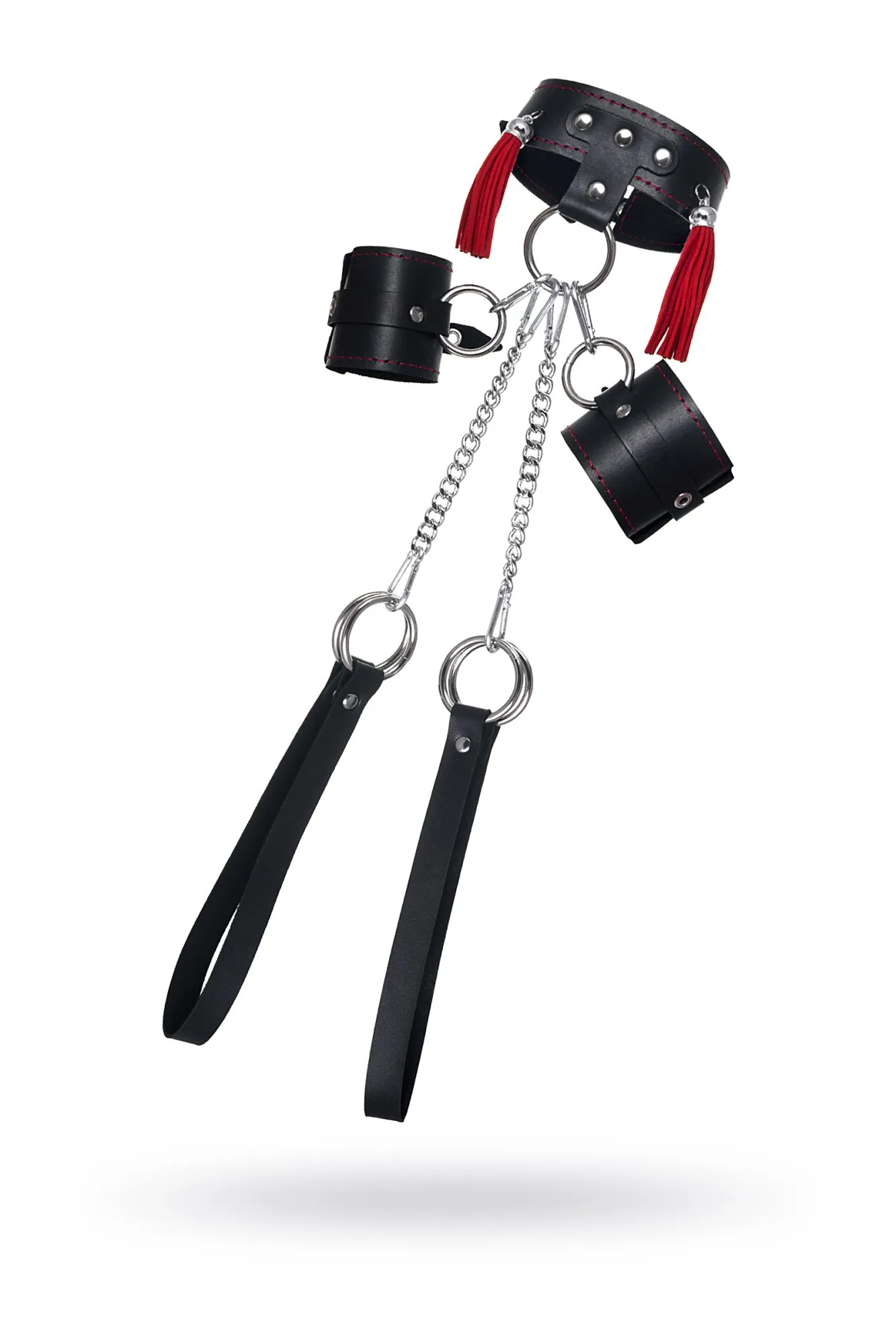 Бондажная система Pecado BDSM, для фиксации рук и поддержки ног, натуральная кожа, черная