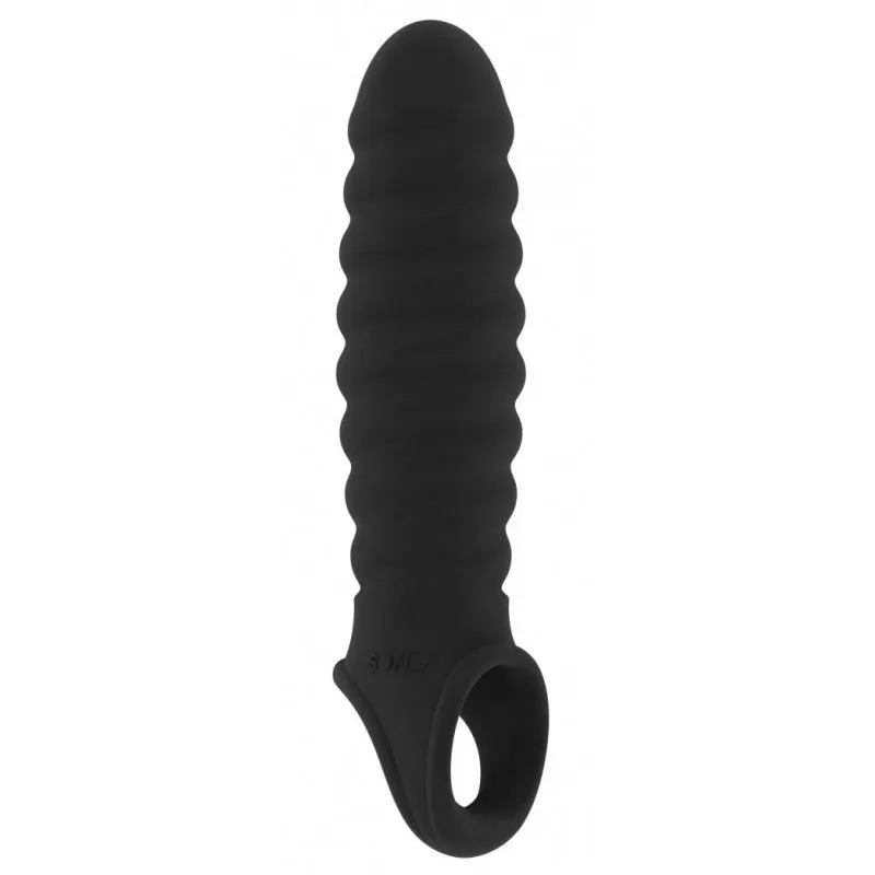 Увеличивающая насадка на пенис закрытого типа No.32 - Stretchy Penis Extension - Black