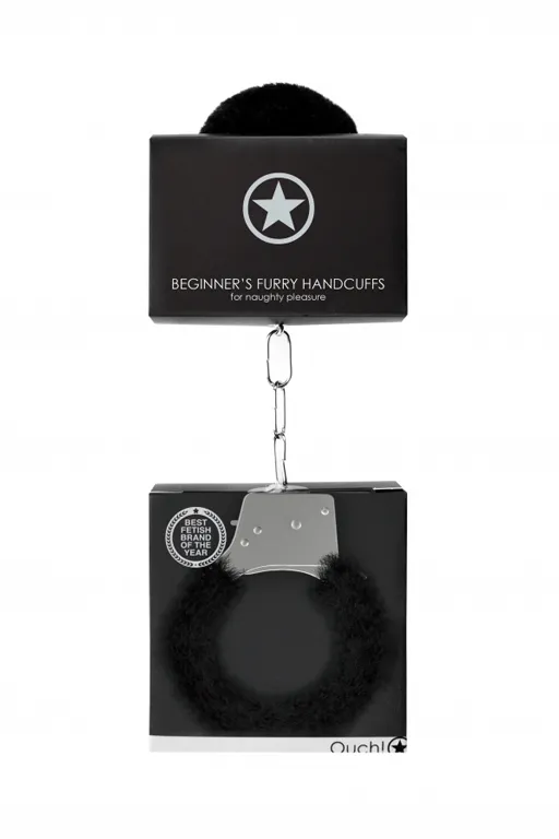 Металлические наручники с меховой обивкой Beginner's Handcuffs Furry