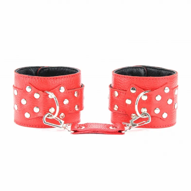 наручники из кожи красной 51014ars в Краснодаре