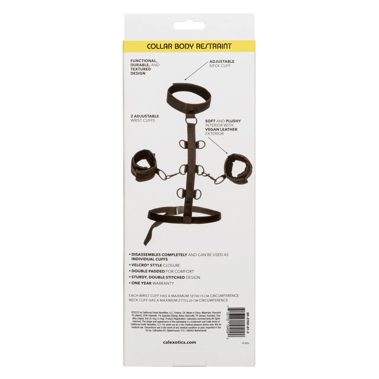 бондаж нательный с ошейником и наручами boundless collar restraint в Краснодаре