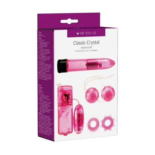 вибромассажер для пар в наборе с насадками me you us classic crystal couples kit pink в Краснодаре