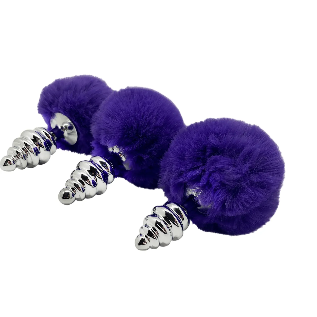 анальная пробка metal anal fluffly twist plug s dark purple 71009al в Краснодаре