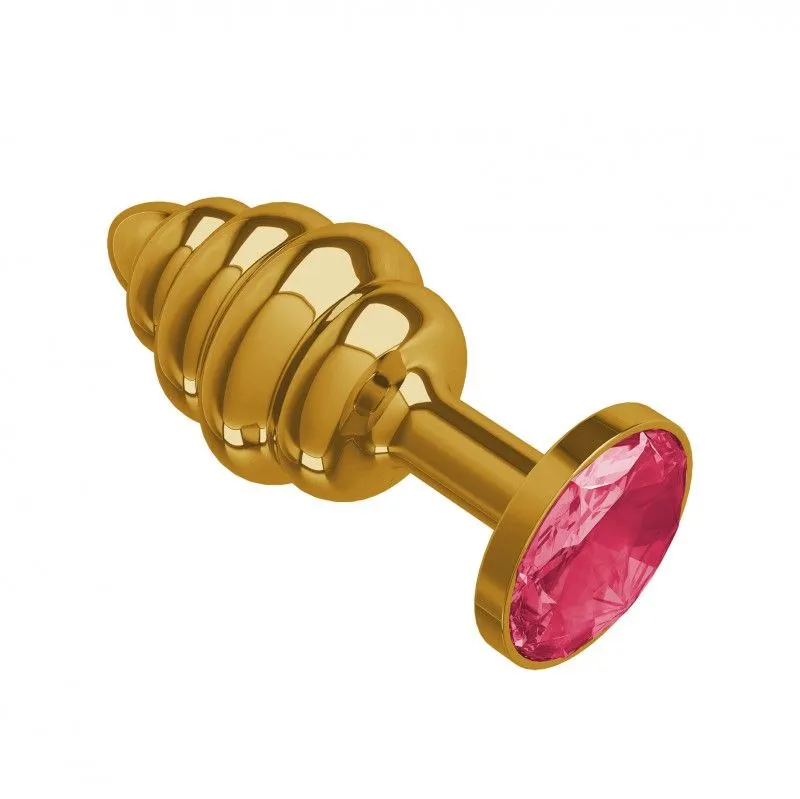 анальная втулка gold spiral с малиновым кристаллом в Краснодаре