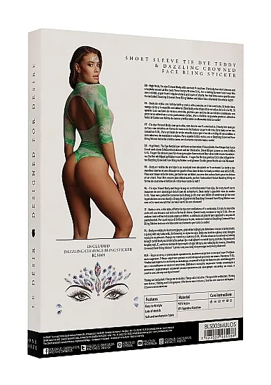 Эротическое боди с рукавами 3/4 и наклейкой - o/s в Краснодаре