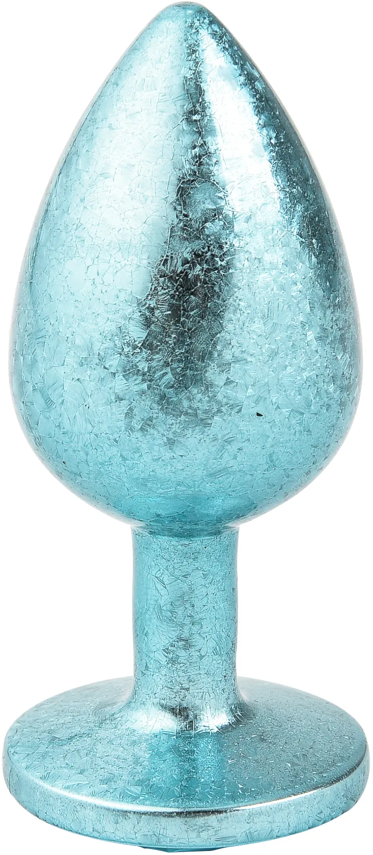 голубая алюминивая анальная пробка с кристаллом medium в Краснодаре