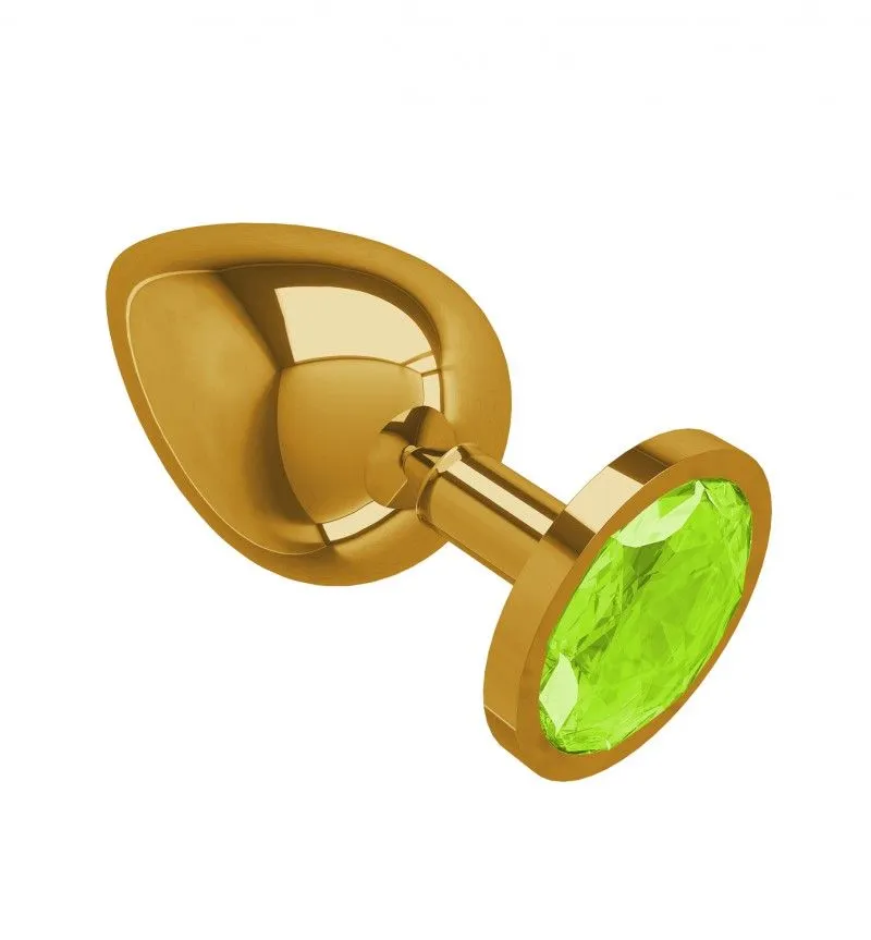 анальная втулка gold большая с кристаллом цвета лайма в Краснодаре
