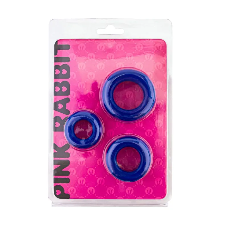 набор эрекционных колец pinkrabbit toyz, синий в Краснодаре