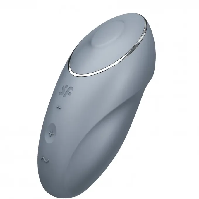 вибромассажер satisfyer tap & climax 1, силикон, серо-голубой, 11 см в Краснодаре