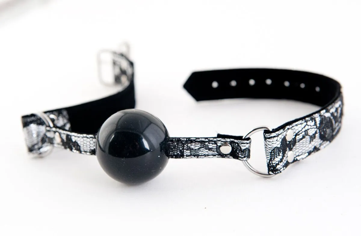 кляп силиконовый toyfa marcus на кружевном ремешке, серебряный, 60 см в Краснодаре