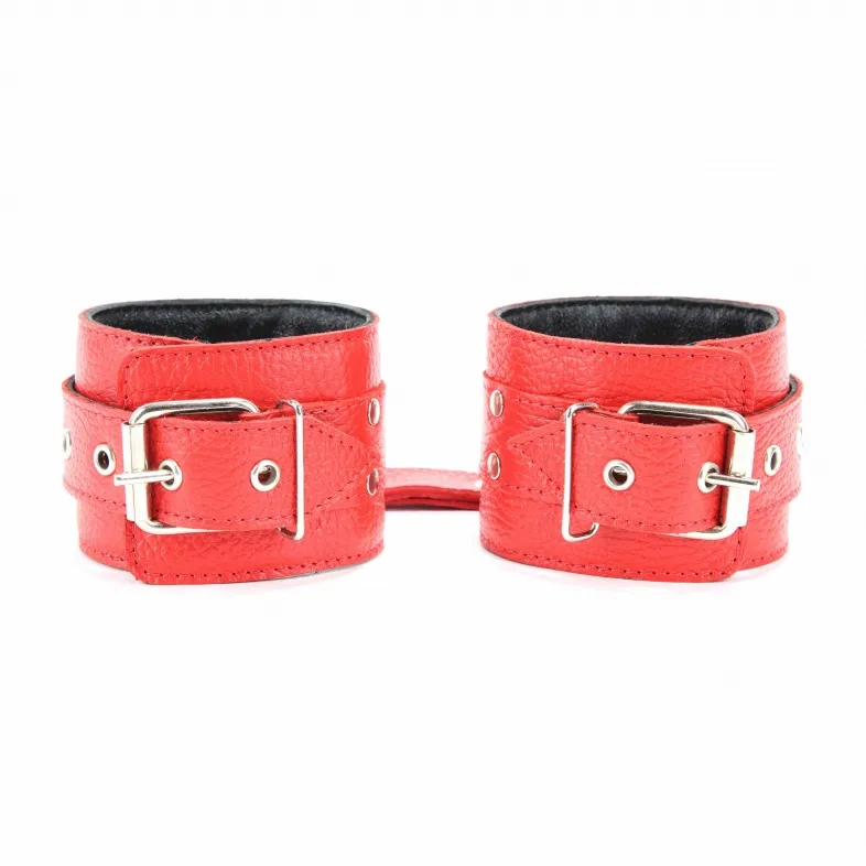 наручники из кожи красной 51014ars в Краснодаре