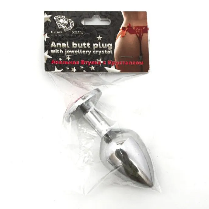 втулка анальная silver средняя c розовым кристаллом в Краснодаре