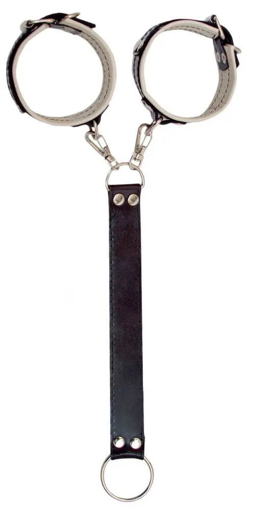 наручники декоративные индиго на кожаном поводке, черно-белые в Краснодаре