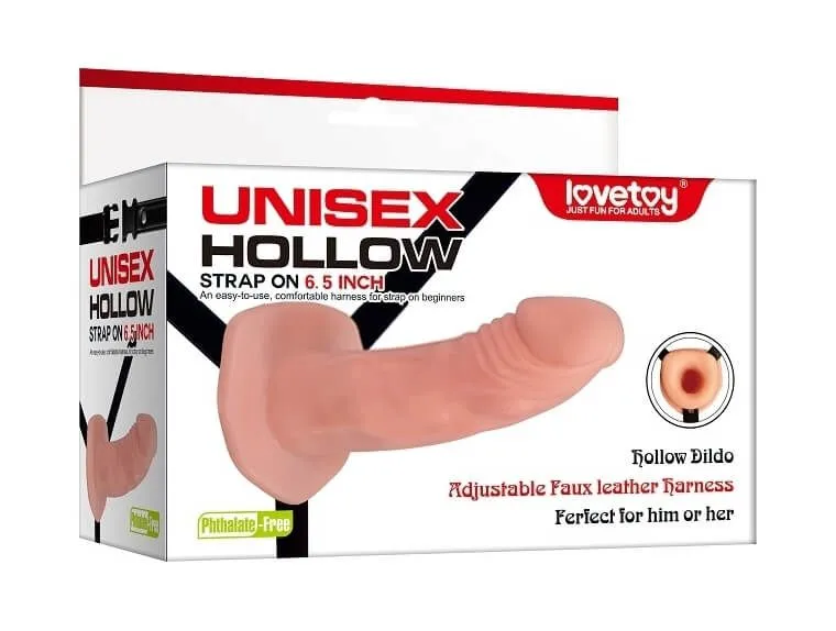 страпон lovetoy unisex hollow, телесный в Краснодаре