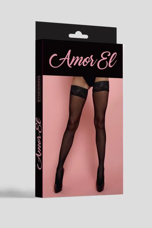 Эротическое чулки в мелкую сетку rosa roja s/l черные в Краснодаре