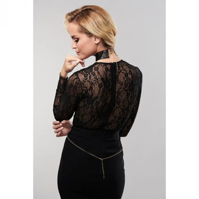 колье bijoux indiscrets desir metallique mesh collar, черное в Краснодаре