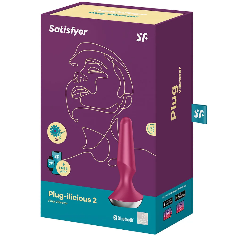 анальная пробка с вибрацией satisfyer plug ilicious 2 (малиновый)  в Краснодаре