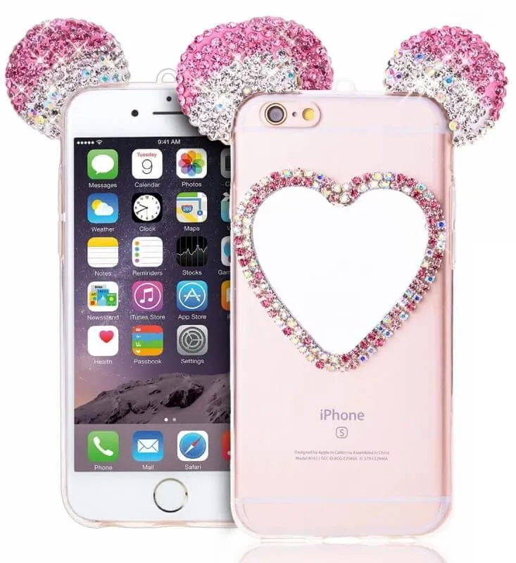 чехол с зеркальцем на iphone 6-6s, розовый в Краснодаре