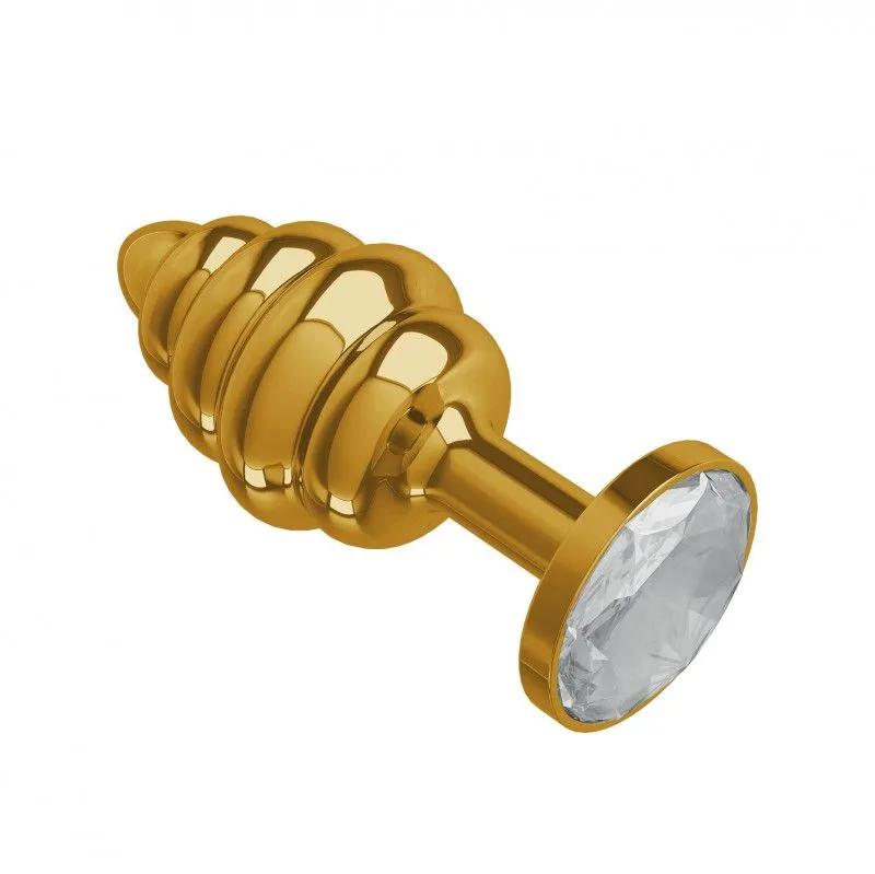втулка анальная gold spiral с прозрачным кристаллом в Краснодаре