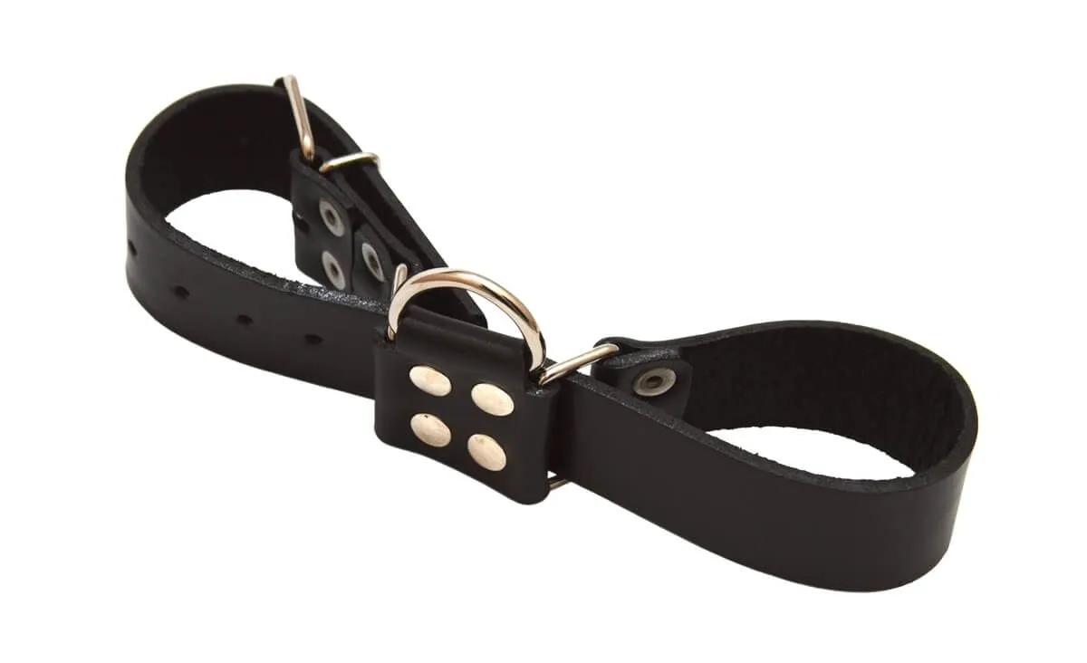 наручники декоративные ременные с полукольцом подиум 3 см, черные в Краснодаре