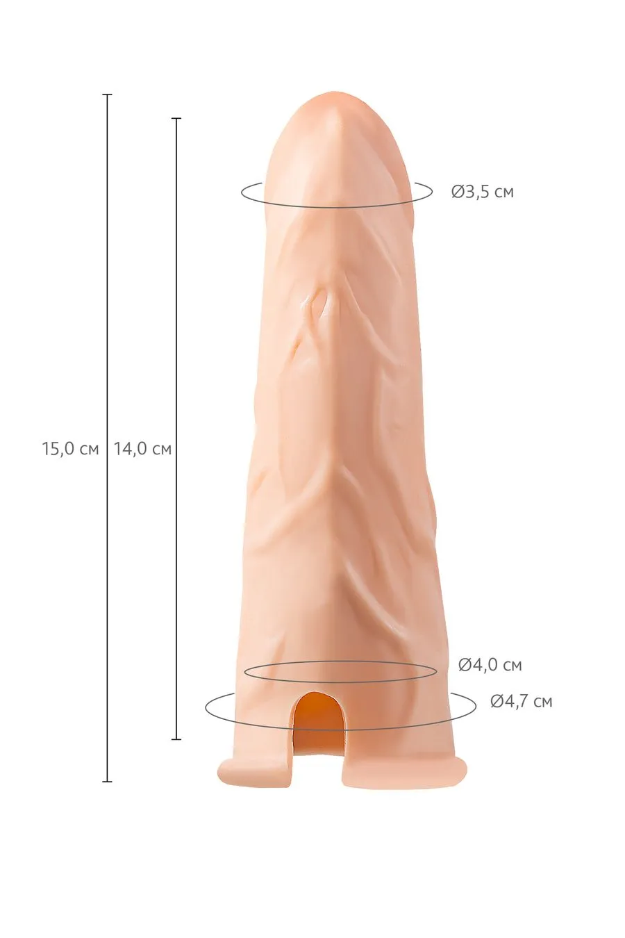 фаллопротез realstick strap-on conall, tpe, телесный, 14 см в Краснодаре