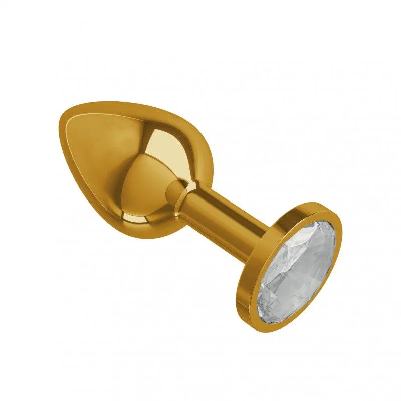 анальная втулка gold малая с прозрачным кристаллом в Краснодаре