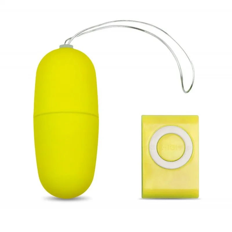 Виброяйцо с пультом управления, жёлтое