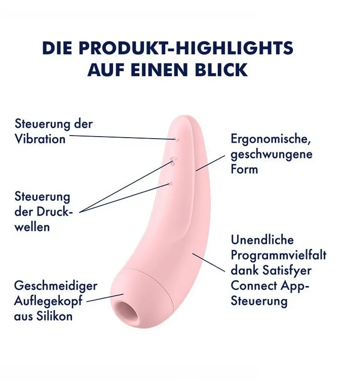 вакуумно-волновой стимулятор satisfyer curvy 2+ с возможностью управления через приложение - розовый в Краснодаре