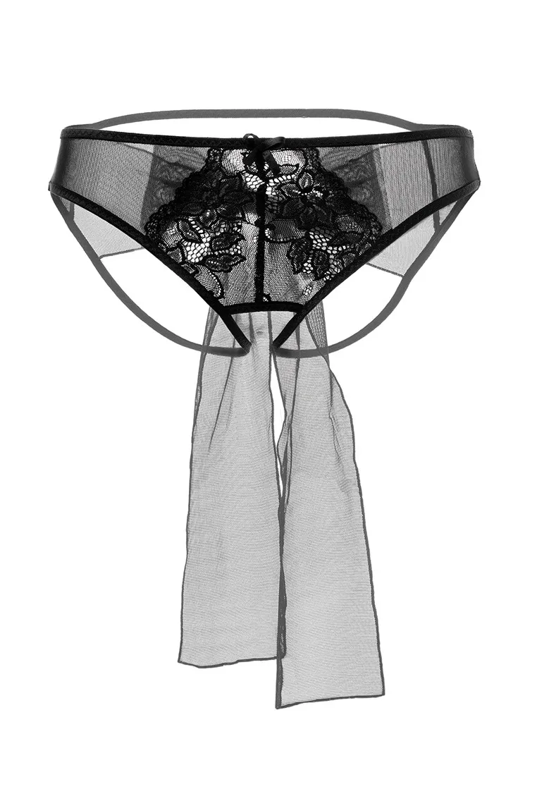 Эротическое эротические трусики с бантом erolanta mia, чёрные в Краснодаре