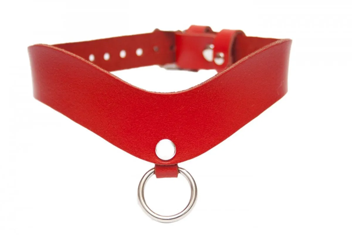 ошейник премиум с кольцом красный в Краснодаре