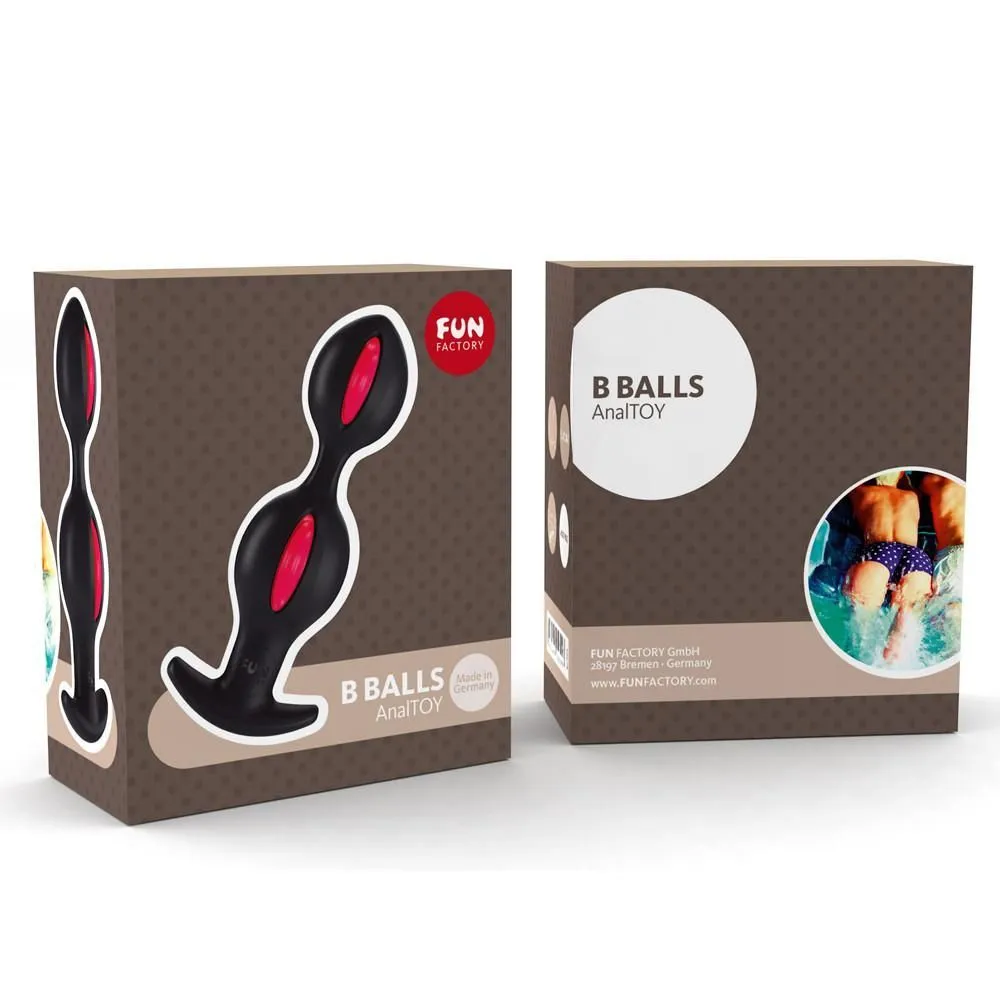 анальные шарики fun factory b balls, черно-малиновые в Краснодаре