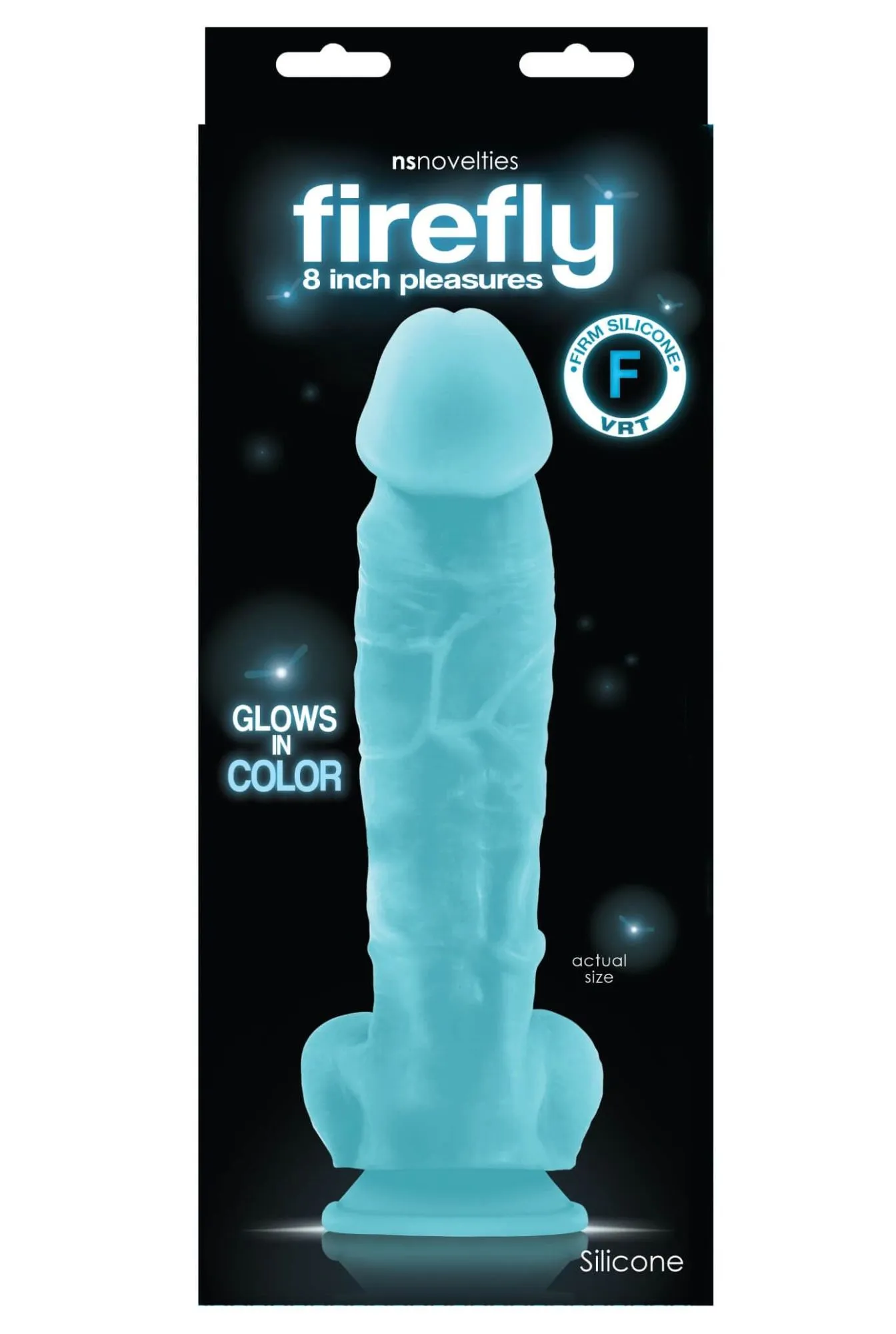 фаллоимитатор ns novelties firefly glowing dildo 8 inch, голубой в Краснодаре