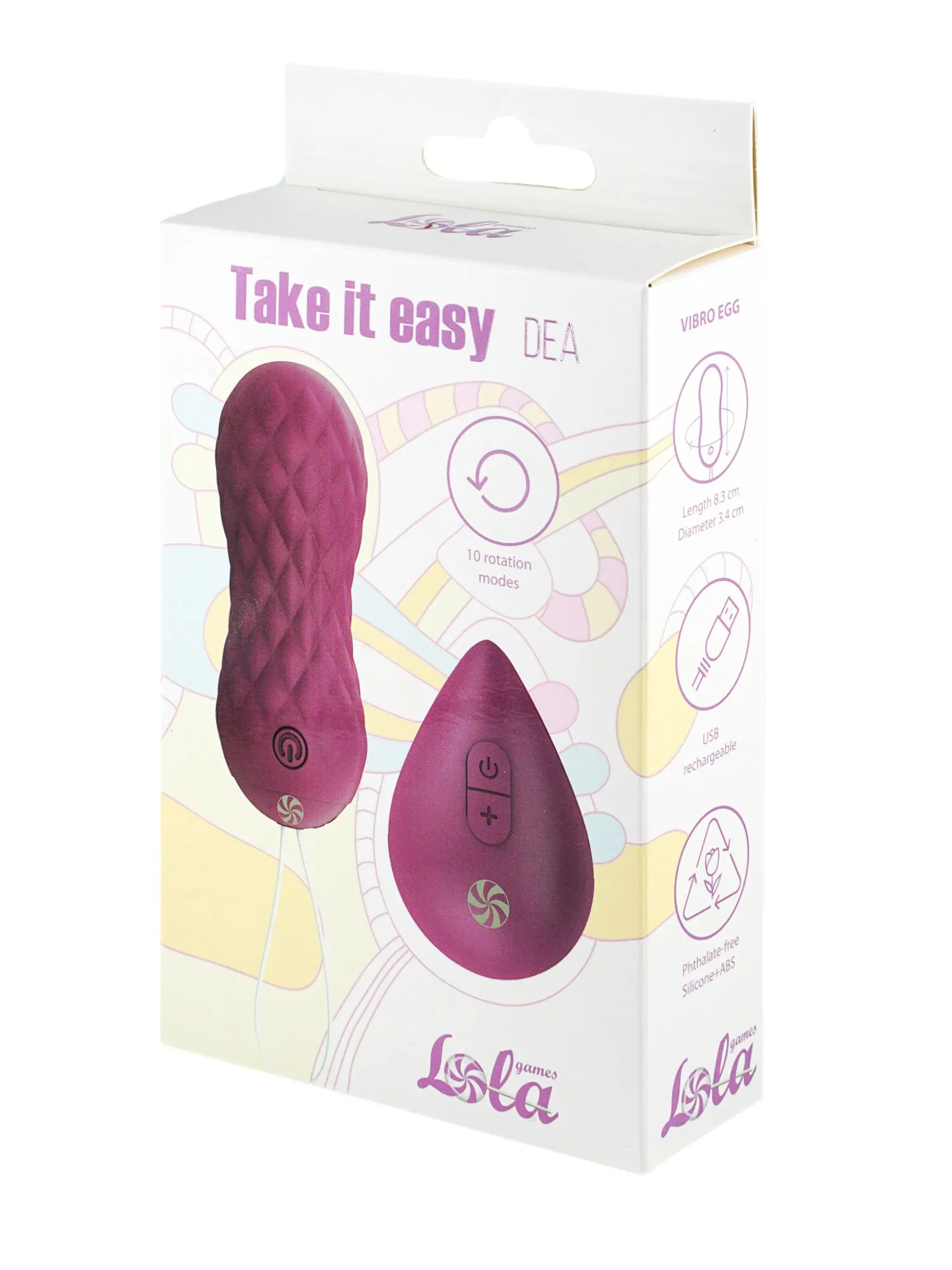 вращающиеся виброшарики на пульте take it easy dea purple 9021-06lola в Краснодаре
