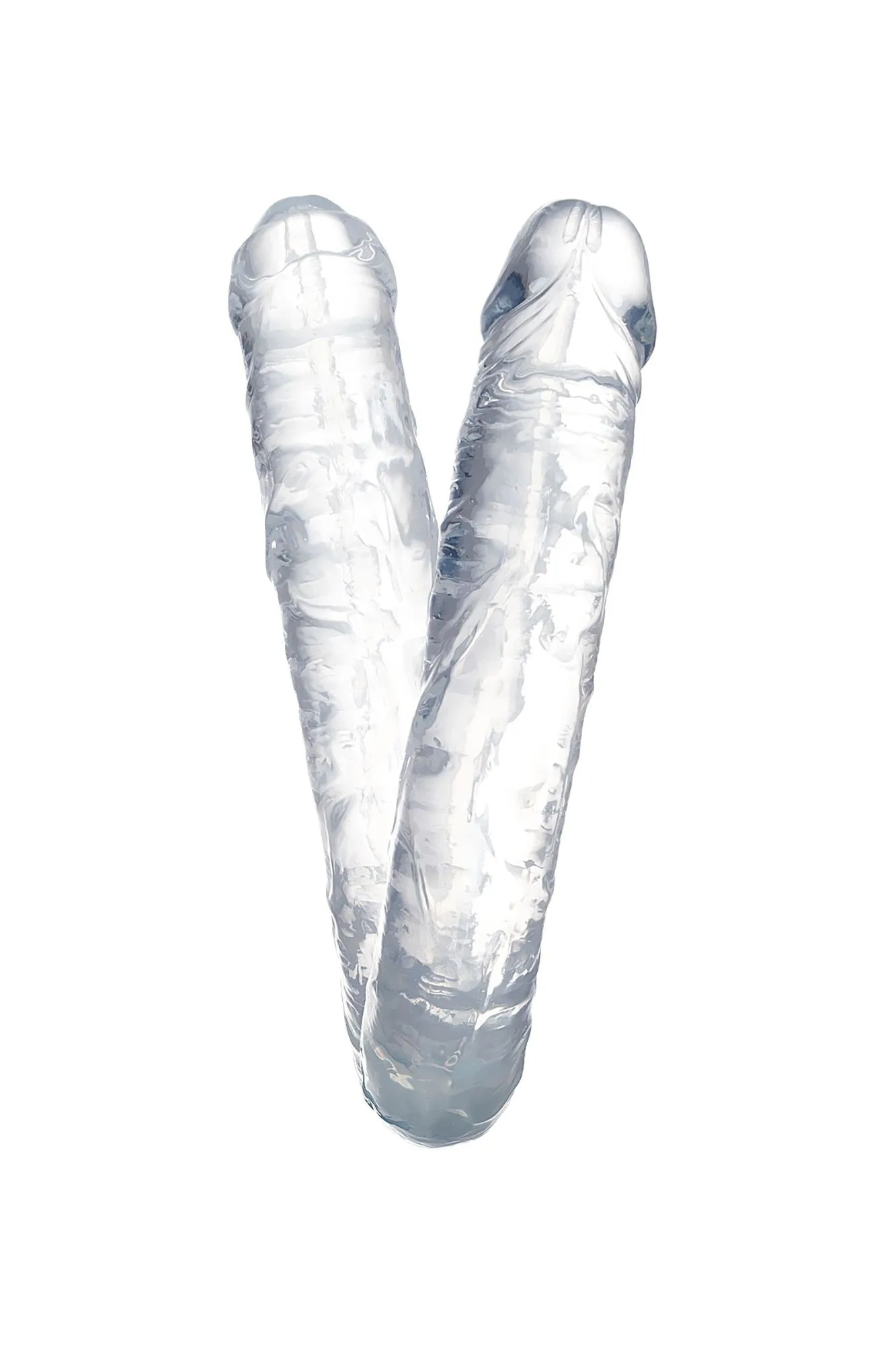 фаллоимитатор двусторонний toyfa double dildo, tpr, прозрачный, 40 см в Краснодаре
