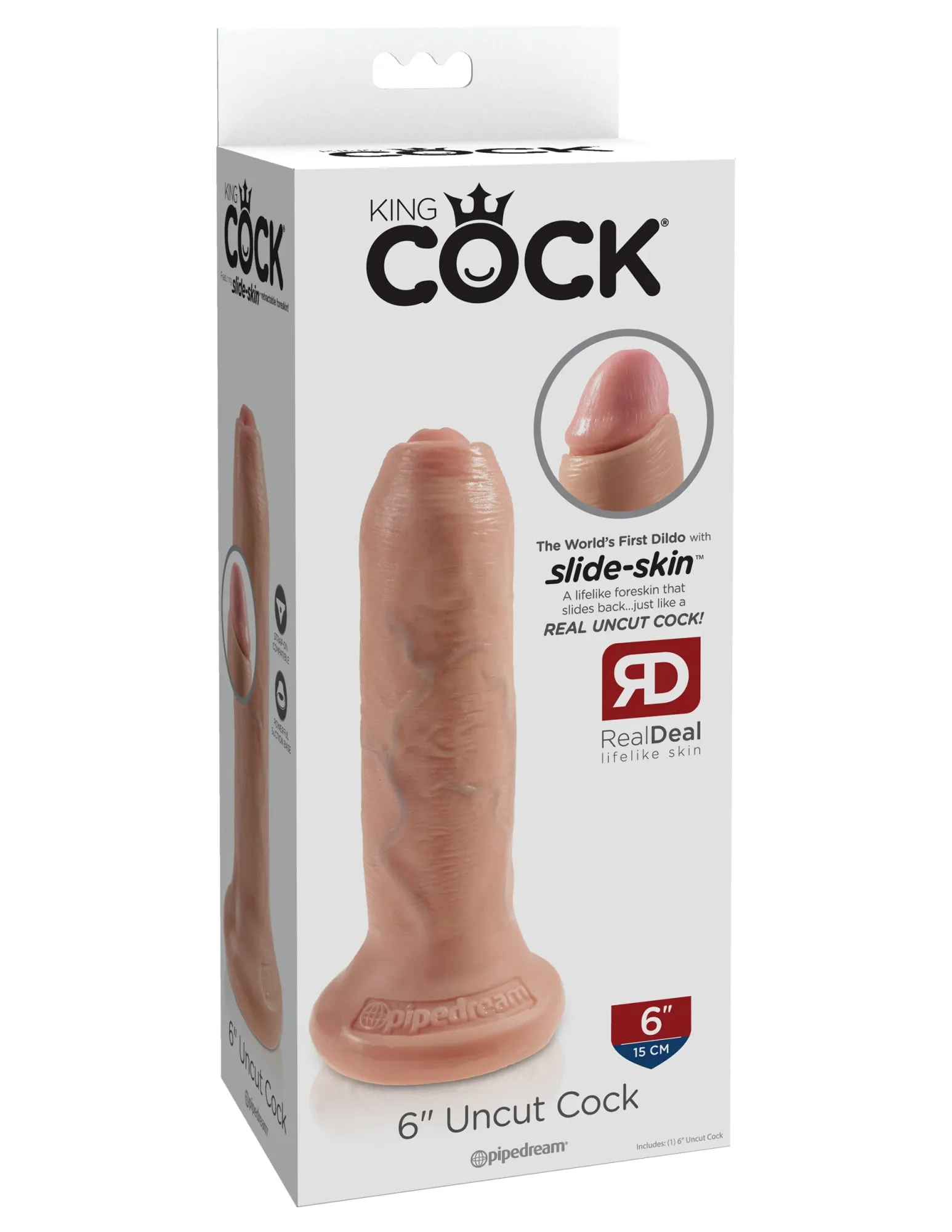 фаллоимитатор king cock 6" uncut - flesh pipedream 556021pd в Краснодаре
