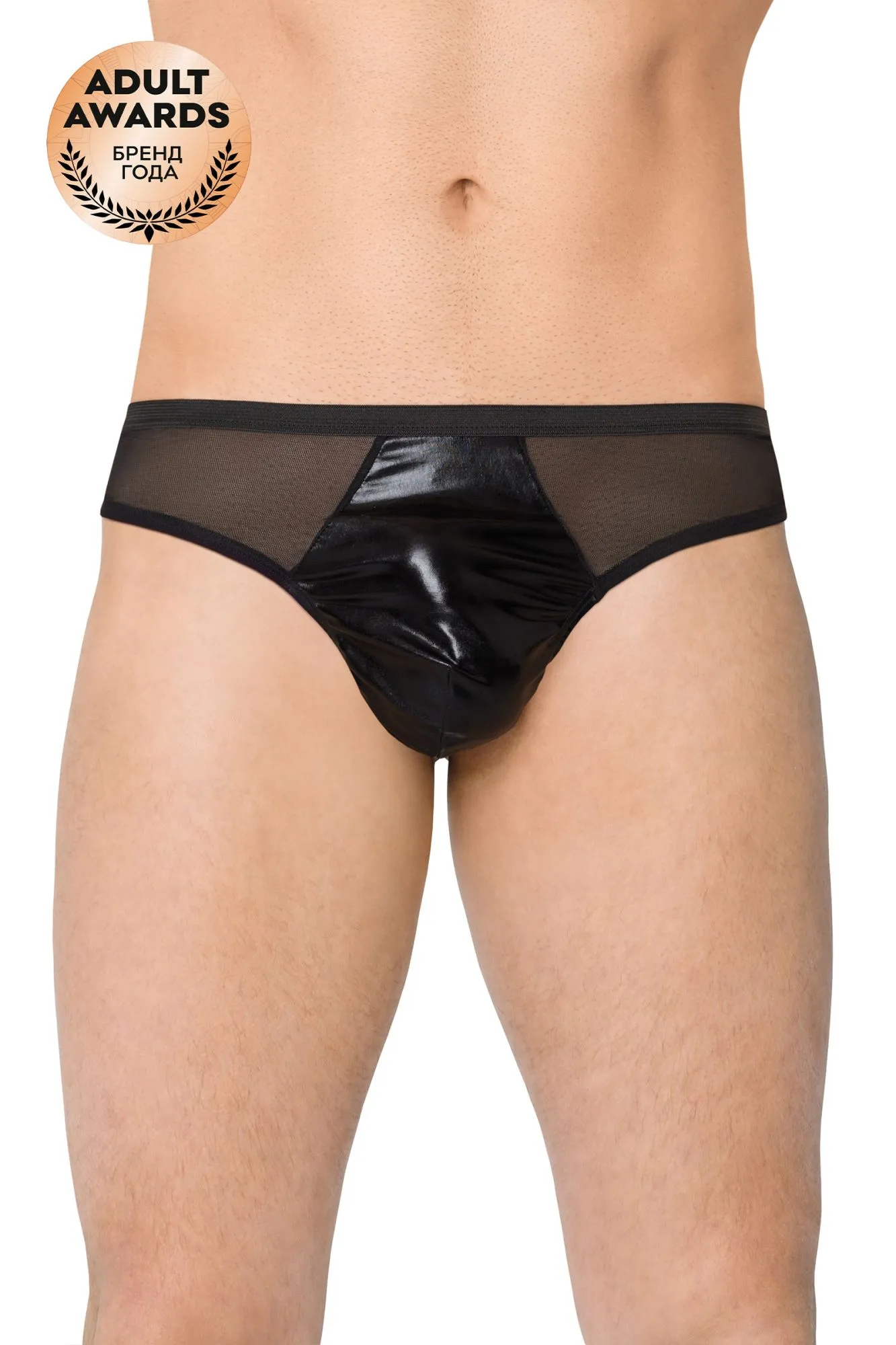 Эротическое трусы мужские wetlook + сетка softline collection, черный, m/l в Краснодаре