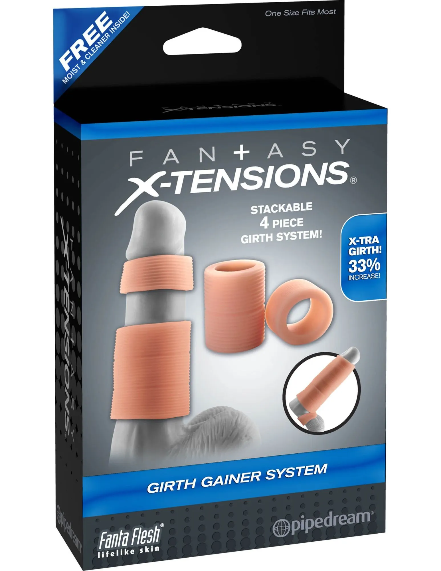 набор из 4 колец-насадок pipedream girth gainer system, для увеличения в Краснодаре
