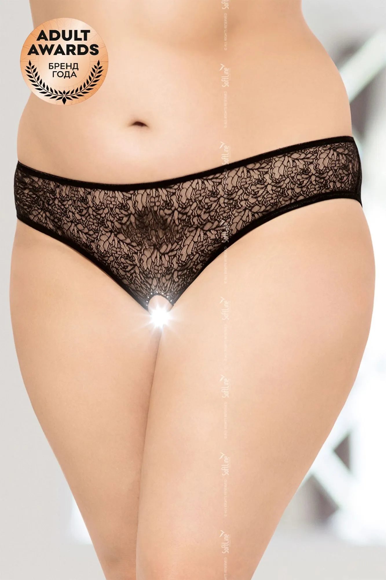 Эротическое трусики кружевные открытые softline collection, черный, xххl в Краснодаре