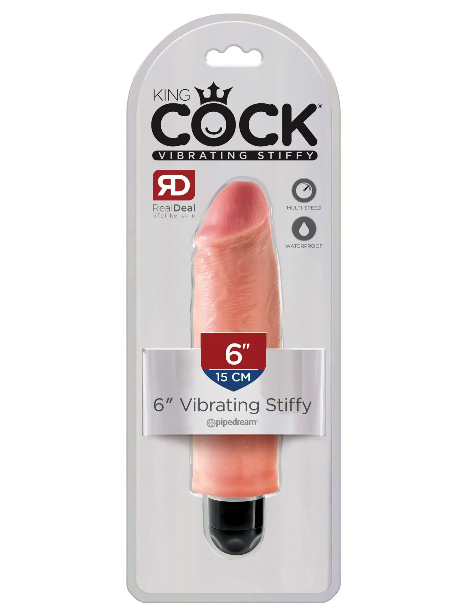 вибратор-реалистик pipedream king cock 6 inch vibrating stiffy, телесный в Краснодаре