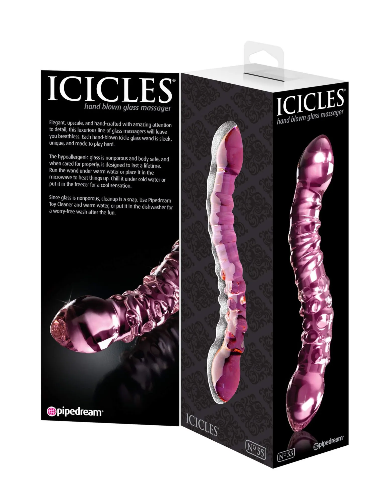 стимулятор стеклянный pipedream icicles no 55, розовый в Краснодаре