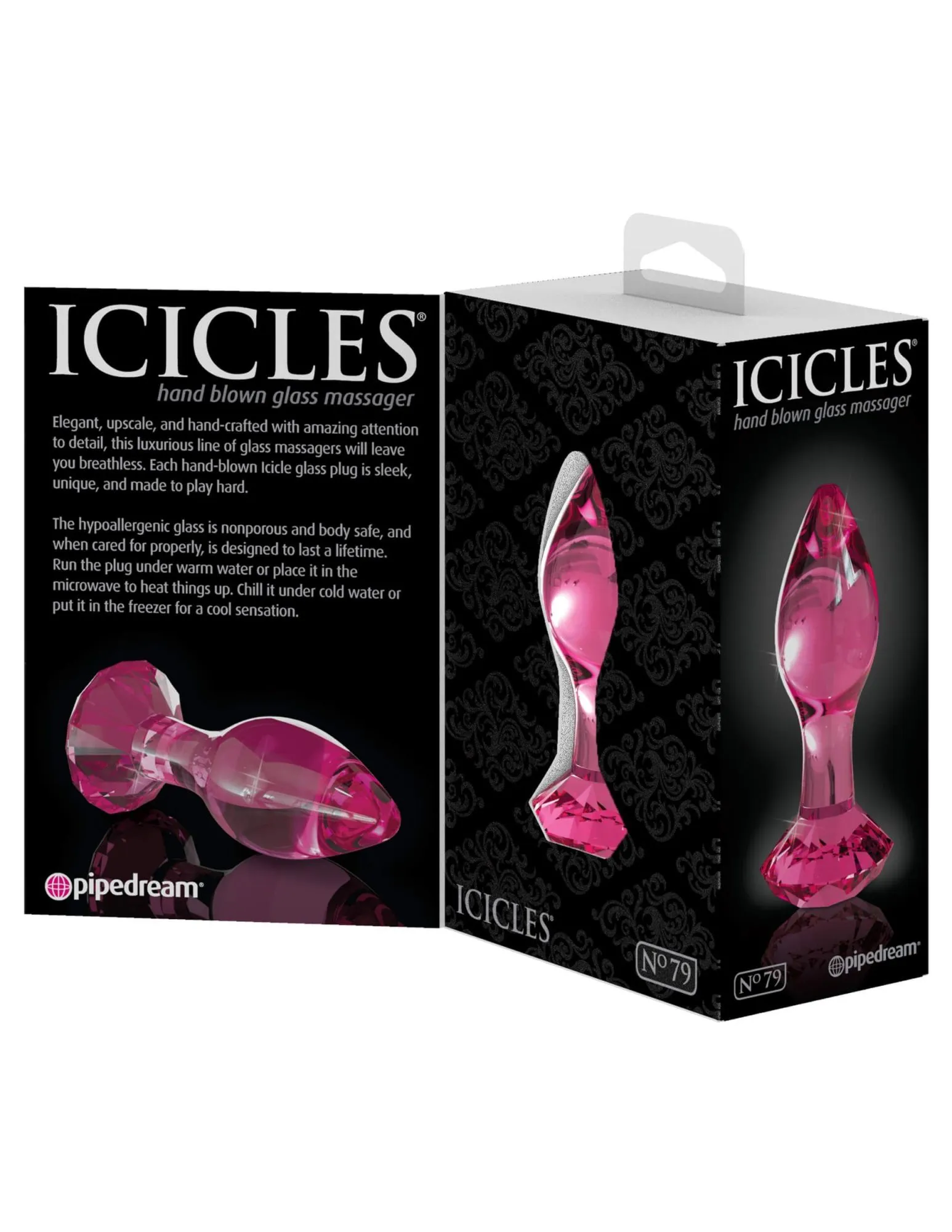 анальная пробка стеклянная pipedream icicles no 79, розовая в Краснодаре
