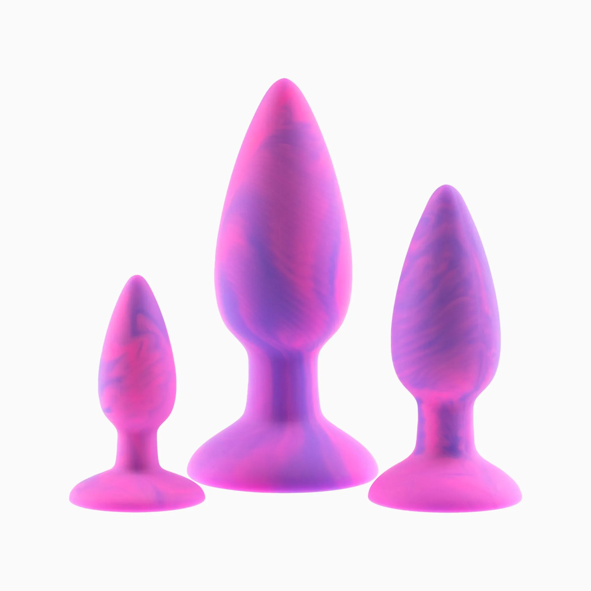 набор анальных пробок pink rabbit donny, 3 шт., силикон, розово-фиолетовые в Краснодаре