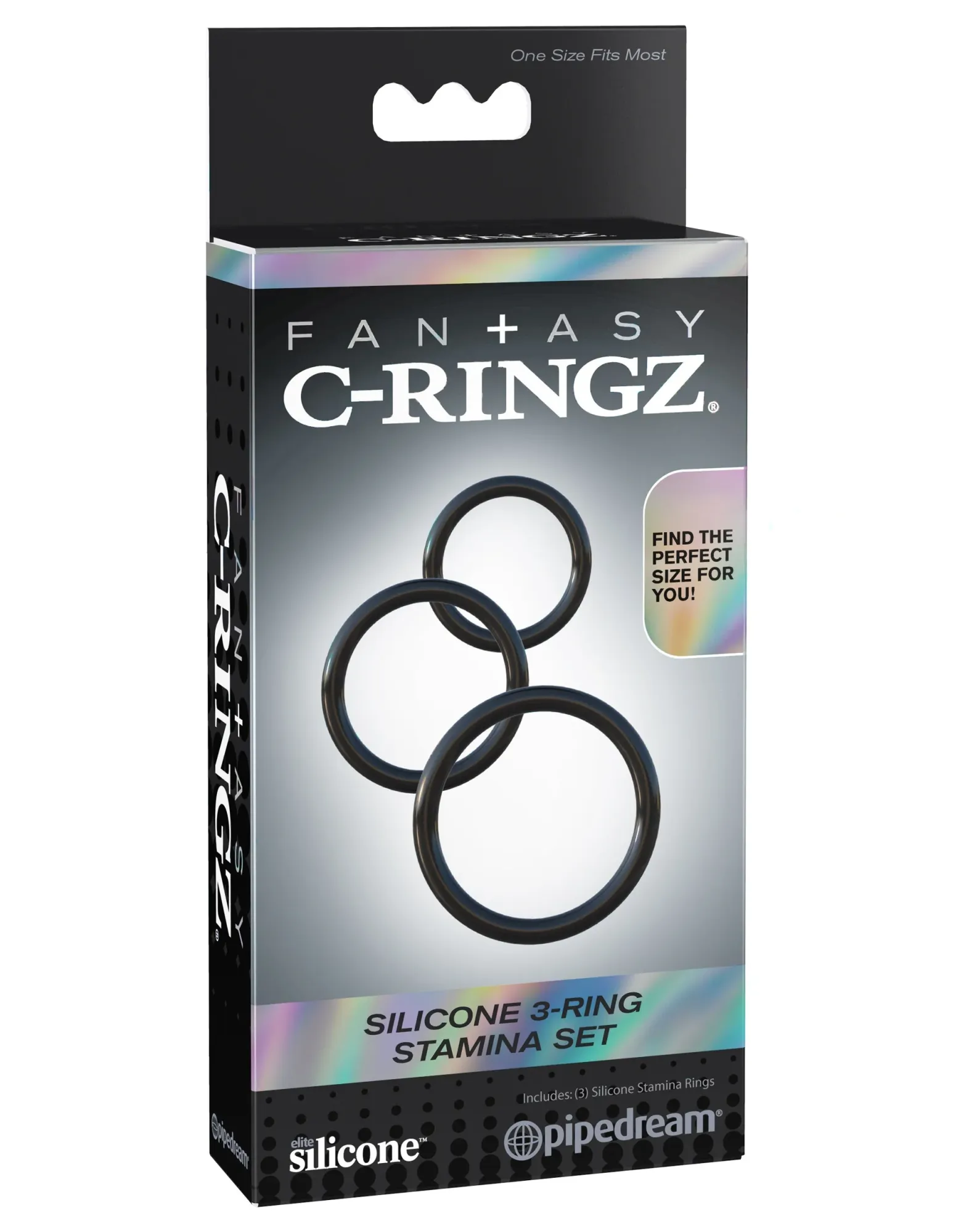 набор эрекционных колец fantasy c-ringz silicone 3-ring stamina set - black pipedream 591223pd в Краснодаре